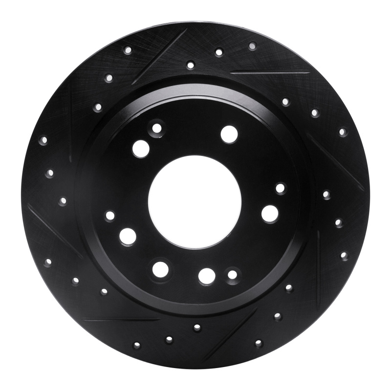 Acura RL Brake Rotor (1) - Rear Left - R1 Concepts - Drilled & Slotted - Black - `99-`01